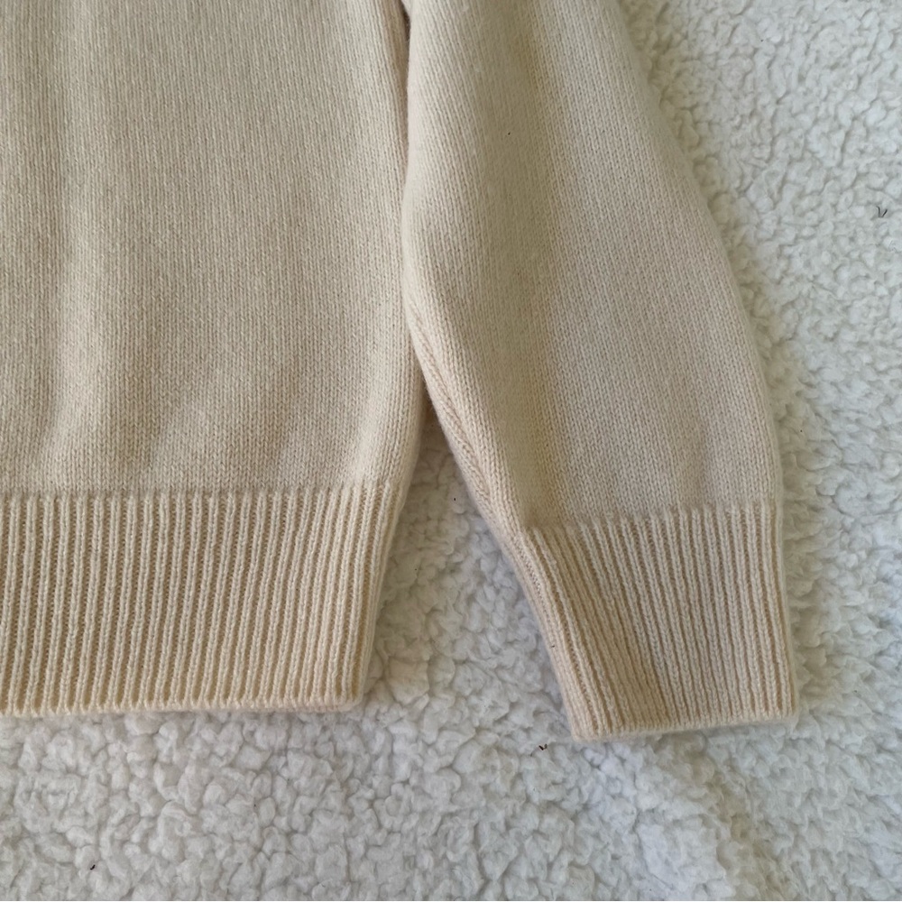 Valentino L’Amour Ivory 100% Cashmere Sweater Red Floral Heart Leather Italy - Picture 16 of 16